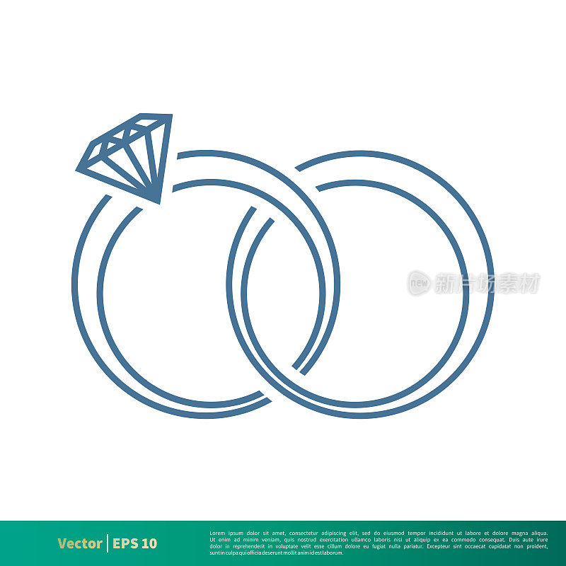 Wedding Rings Icon Vector Logo Template Illustration Design. Vector EPS 10.